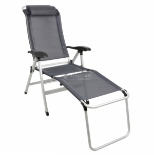 Sedia in alluminio Comfort Maxi grigia - Con Poggiapiedi e Poggiatesta
